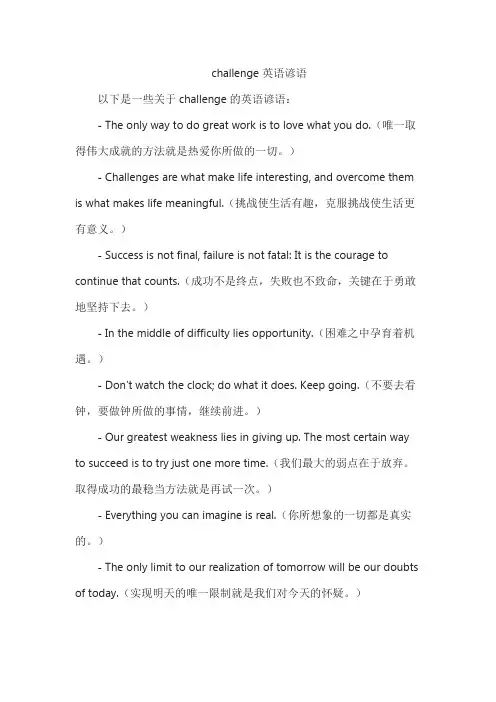 challenge 英语谚语