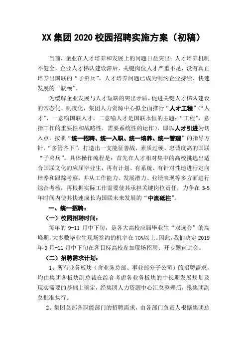 校园招聘实施方案
