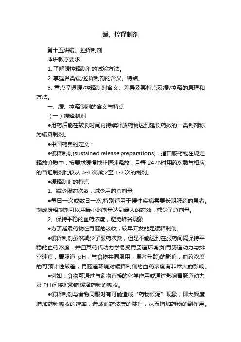 缓、控释制剂