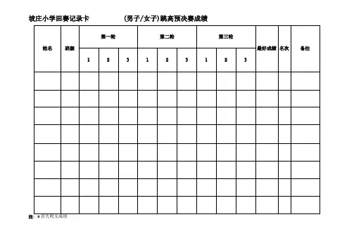 运动会成绩记录表2