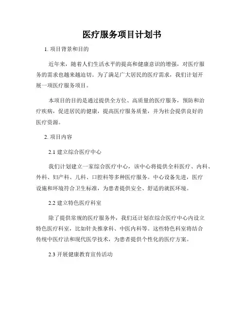 医疗服务项目计划书