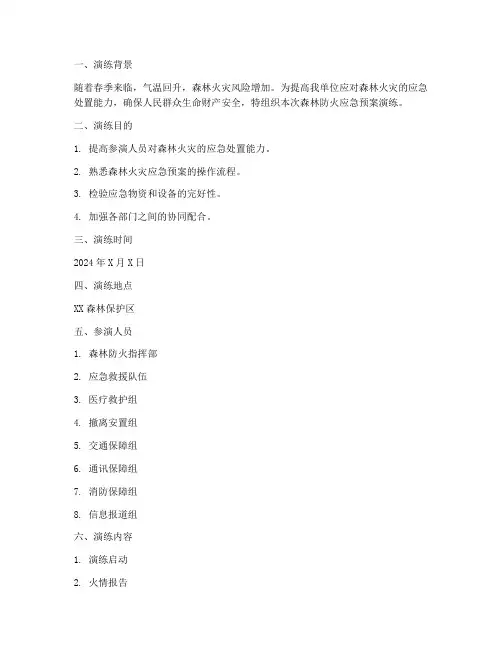 森林防火应急预案演练脚本