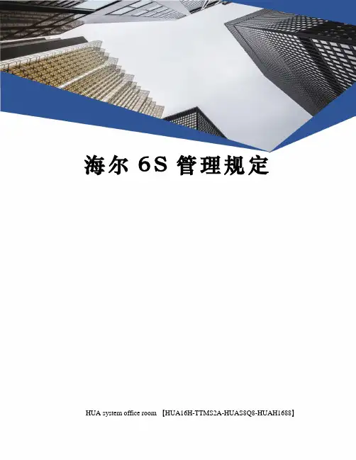 海尔6S管理规定定稿版