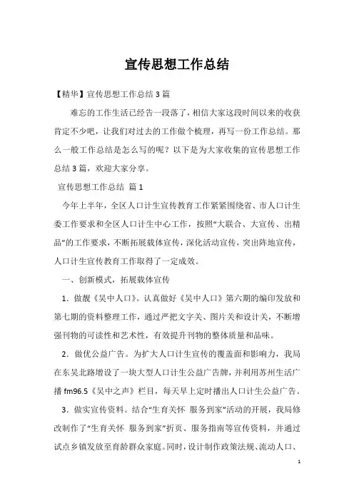宣传思想工作总结13