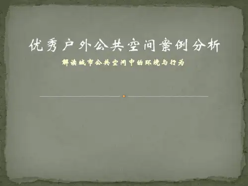 优秀户外公共空间案例分析