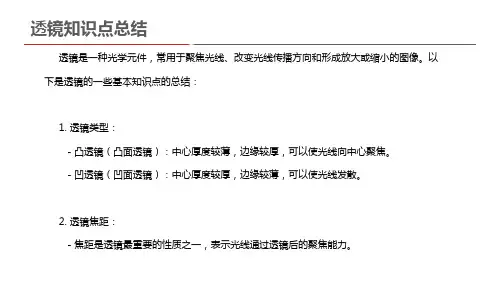 透镜知识点总结