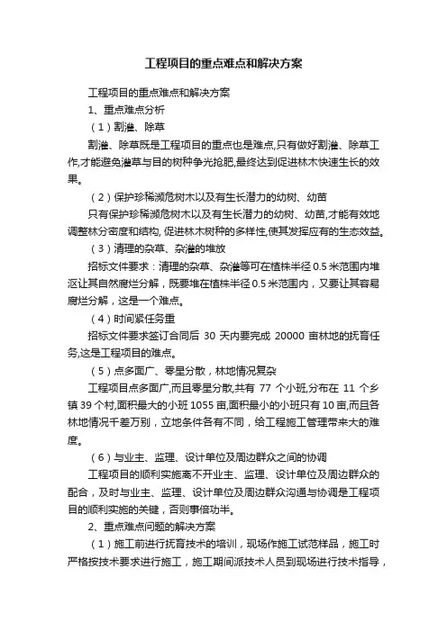 工程项目的重点难点和解决方案