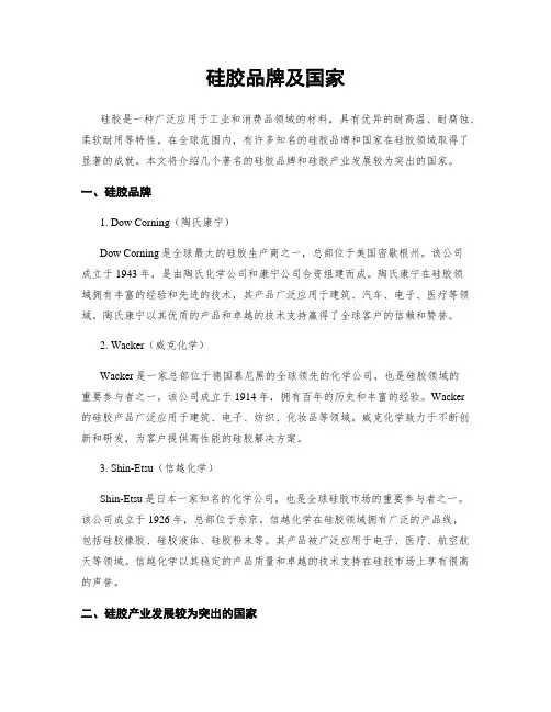 硅胶品牌及国家