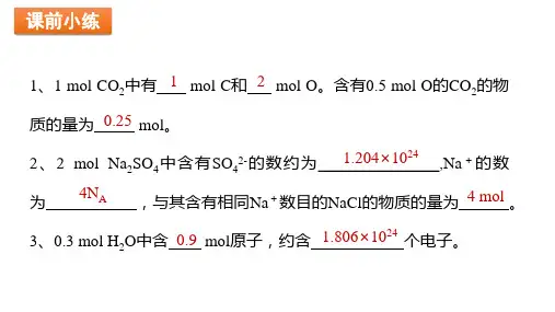 物质的量  摩尔质量 (教学课件)-高中化学人教版(2019)必修第一册