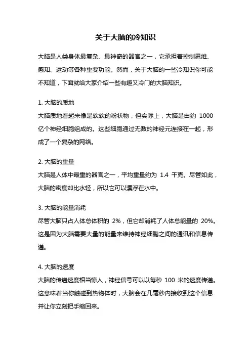 关于大脑的冷知识