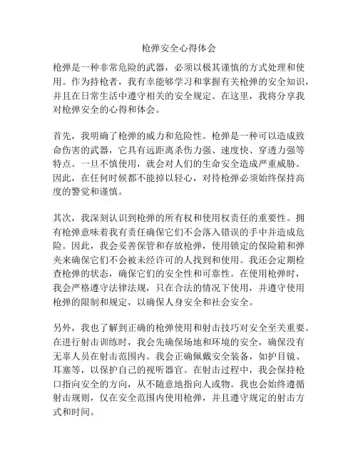 枪弹安全心得体会
