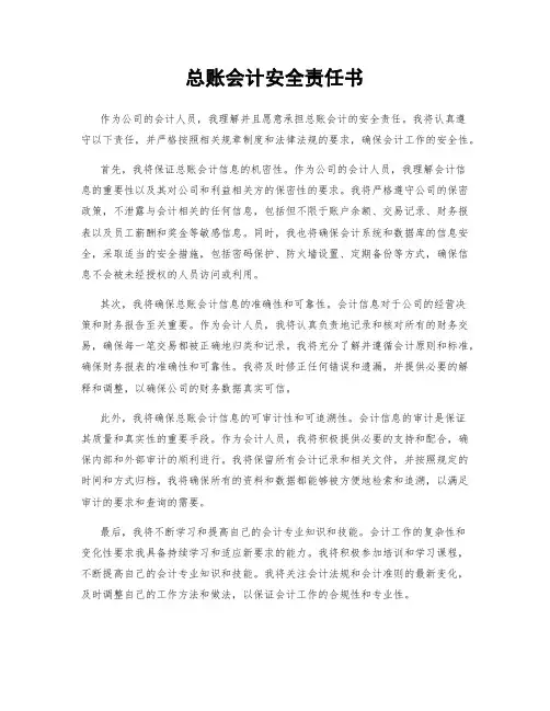 总账会计安全责任书