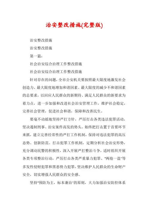 治安整改措施(完整版)