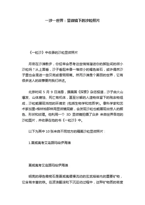 一沙一世界：显微镜下的沙粒照片