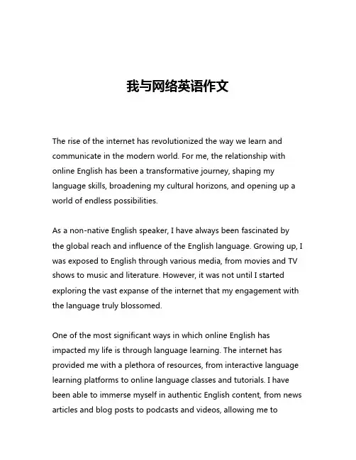 我与网络英语作文