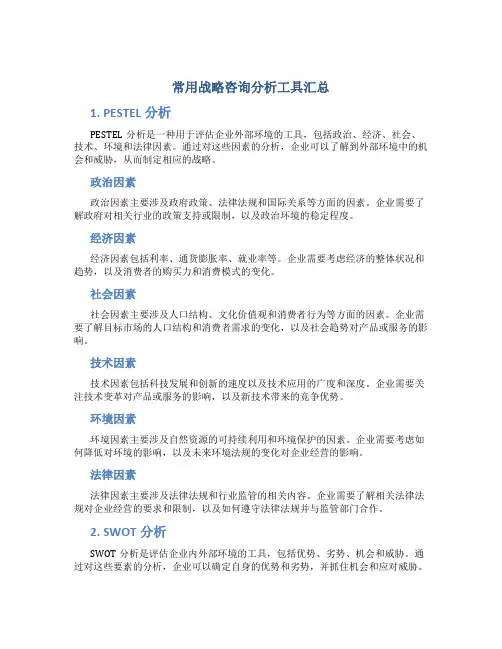 常用战略咨询分析工具汇总