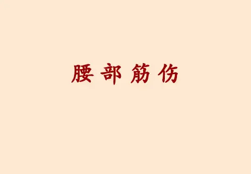 腰部筋伤 PPT课件