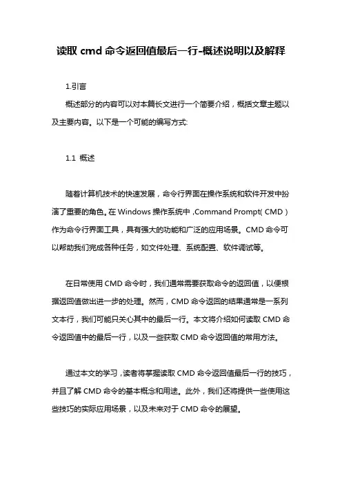读取cmd命令返回值最后一行-概述说明以及解释