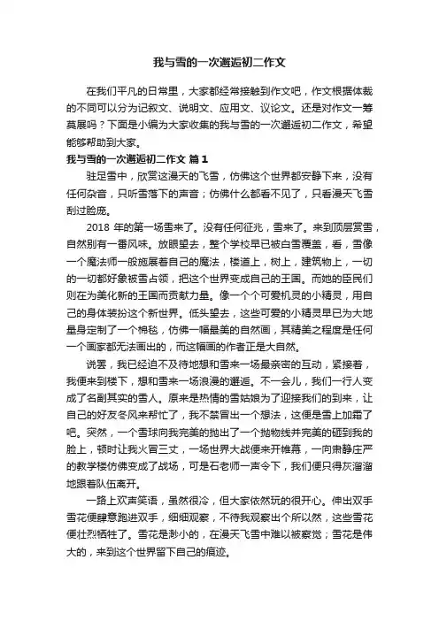 我与雪的一次邂逅初二作文