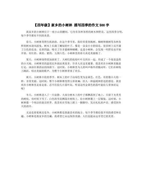 【四年级】家乡的小树林 描写四季的作文500字
