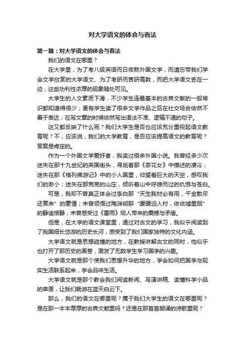 对大学语文的体会与看法