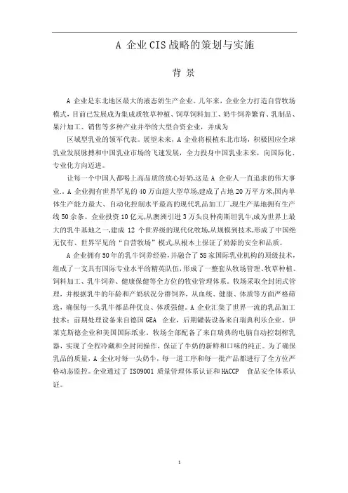 企业CIS战略的策划与实施