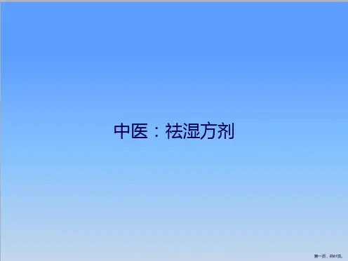 中医：祛湿方剂