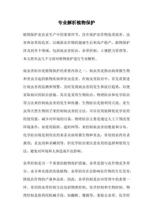 专业解析植物保护