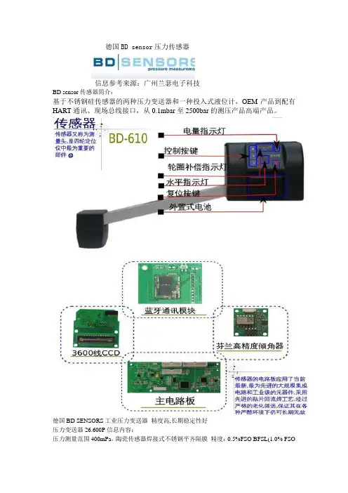 德国BD sensor压力传感器