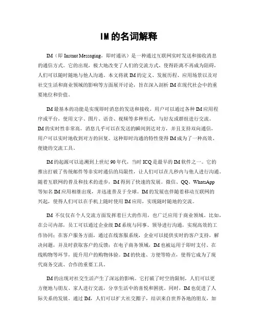 IM的名词解释