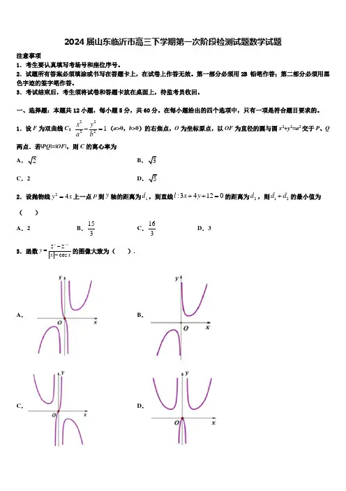 2024届山东临沂市高三下学期第一次阶段检测试题数学试题