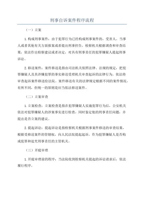 刑事自诉案件程序流程