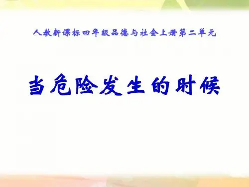 《当危险发生的时候》安全地生活PPT课件3 (共24张PPT)