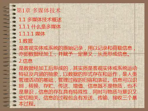 计算机多媒体技术课程课件