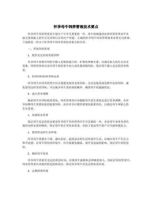 怀孕母牛饲养管理技术要点