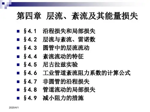 流体力学_04流动阻力和能量损失
