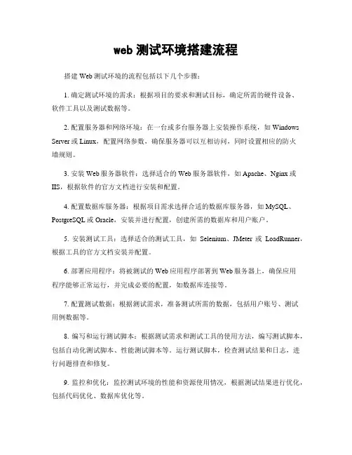 web测试环境搭建流程