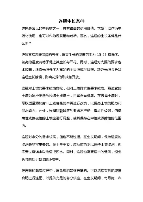 连翘生长条件