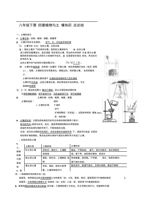 八年级下第四章植物与土壤知识点总结