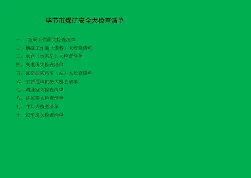 安能煤矿安全大检查清单