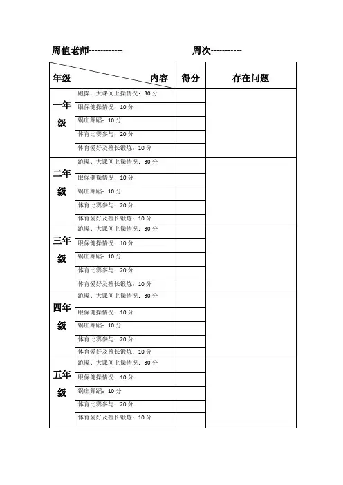 阳光体育打分表