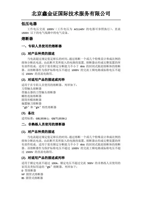 熔断器CCC认证描述与界定