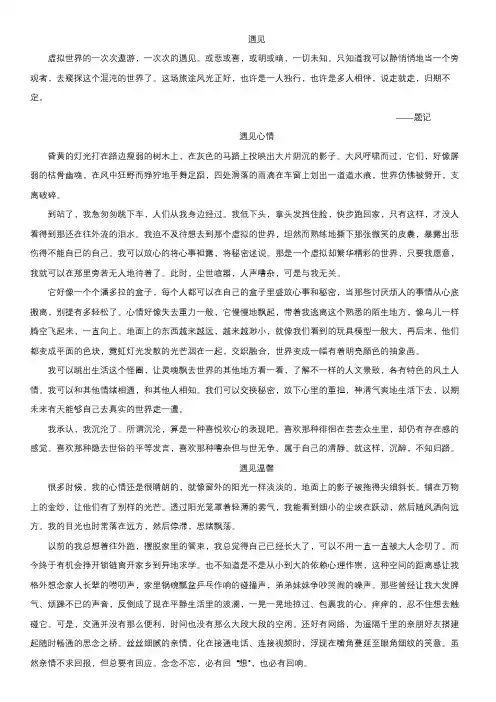 我的网络生活【网络素养个人作业】5000字