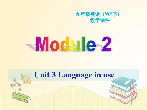外研版九年级英语Module 2 Unit 3