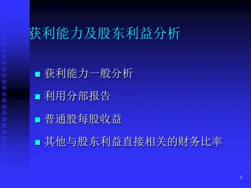 财务获利能力及股东利益分析(ppt 56页)