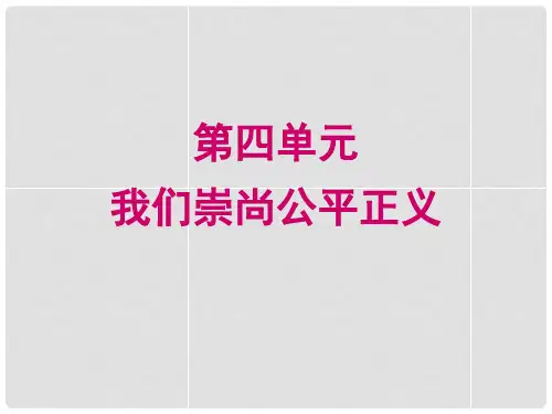 内蒙古鄂尔多斯康巴什新区第一中学八年级政治下册《第四单元 我们崇尚公平和正义》复习课件 新人教版
