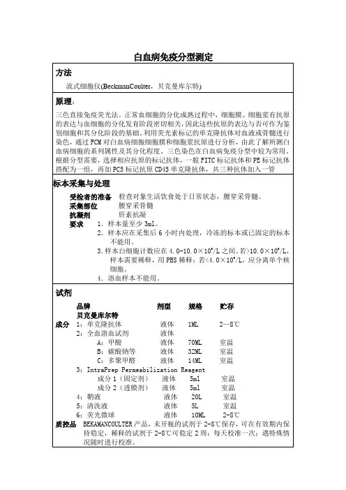 白血病免疫分型测定