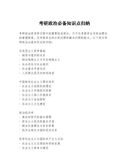 考研政治必备知识点归纳