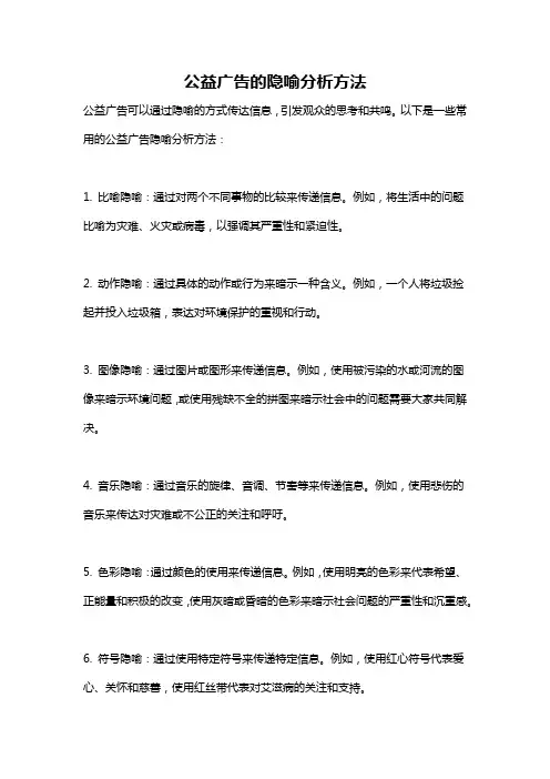 公益广告的隐喻分析方法