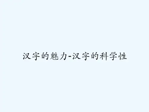 汉字的魅力-汉字的科学性 PPT